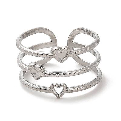 Non-Tarnish 304 Stainless Steel Open Cuff Ring for Women