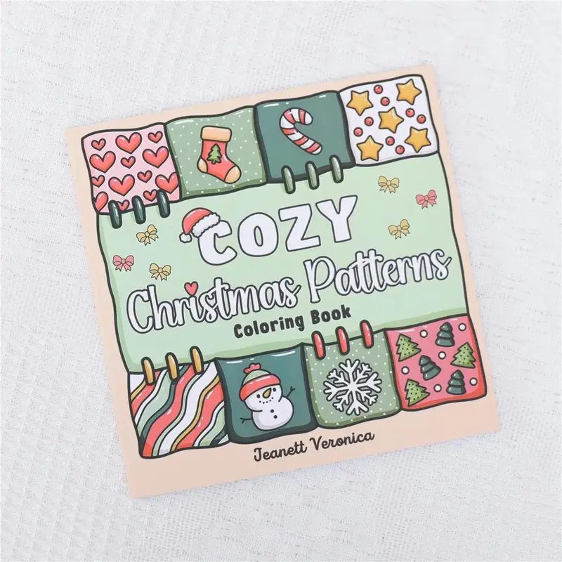 Cartoon Pattern Coloring Book, 1 Count Cute Christmas Themed Painting Book, Art Supplies for Home School Office Dormitory