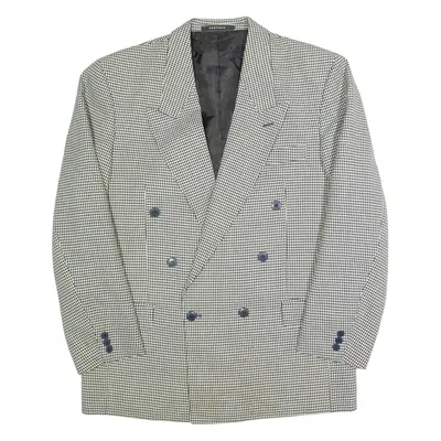 VESTIACO Mens Blazer Jacket Black 90s Houndstooth M