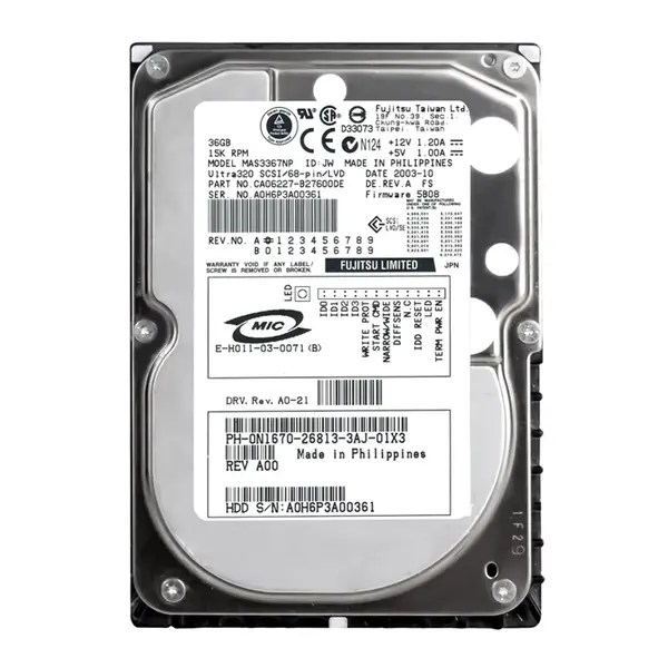 CA06227-B27600DE Fujitsu 36.7GB Ultra-320 SCSI 15K 3.5-inch 8MB Hard Drive