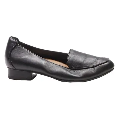 CLARKS Loafer Shoes Black Leather Womens UK 3