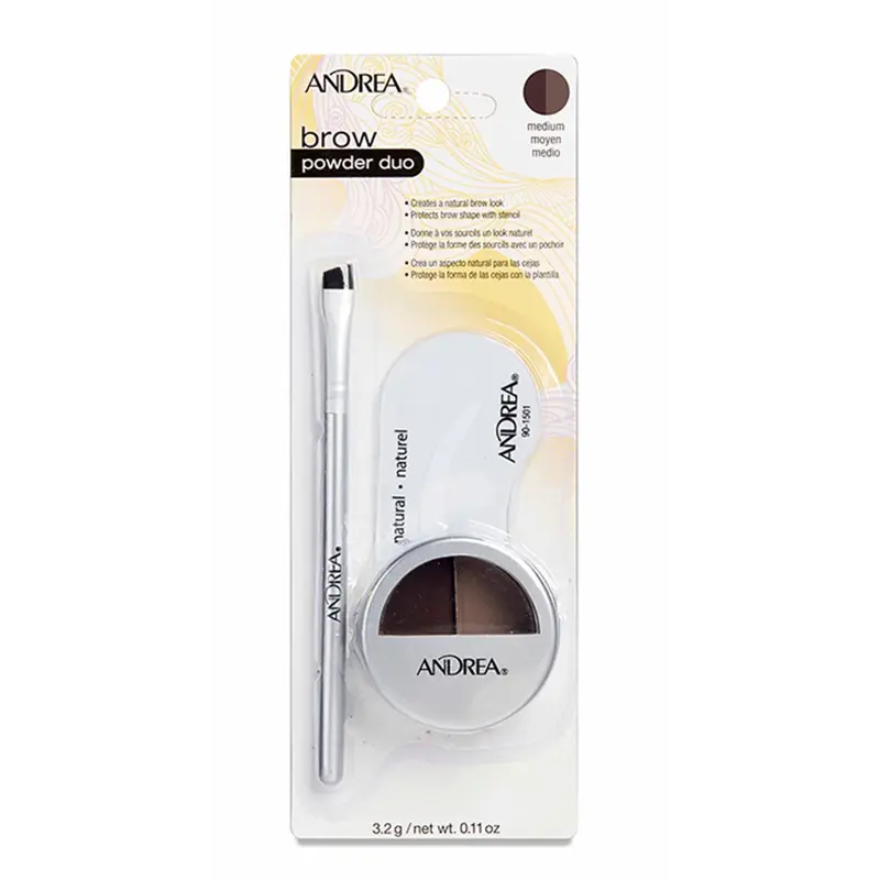 Eurostil Andrea Eyebrow Powder Duo Medium Brown 1pc