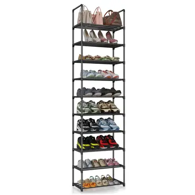 Metal Frame Shoe Rack with 10 Tiers for Closet Organization10 Tier Shoe Rack for 20-24 Pairs of Shoes Efficient Shoe Storage ...