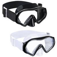 Aegend Swim Goggles with Nose Cover Adult Snorkel Mask, Tempered Glass Panoramic View No Leak Anti Fog Knitted Strap Diving M...