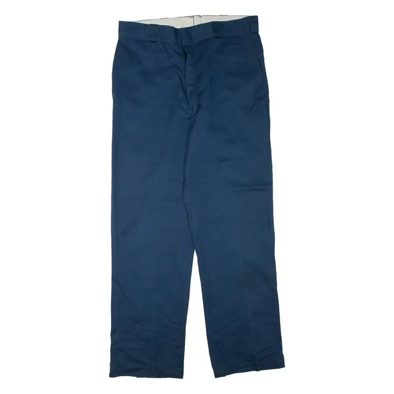DICKIES Mens Trousers Blue Regular Straight Cashmere W36 L32