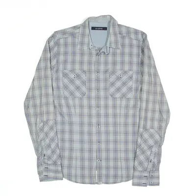 LIU JEANS Shirt Blue Check Long Sleeve Mens S