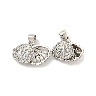 Brass Micro Pave Clear Cubic Zirconia Pendants
