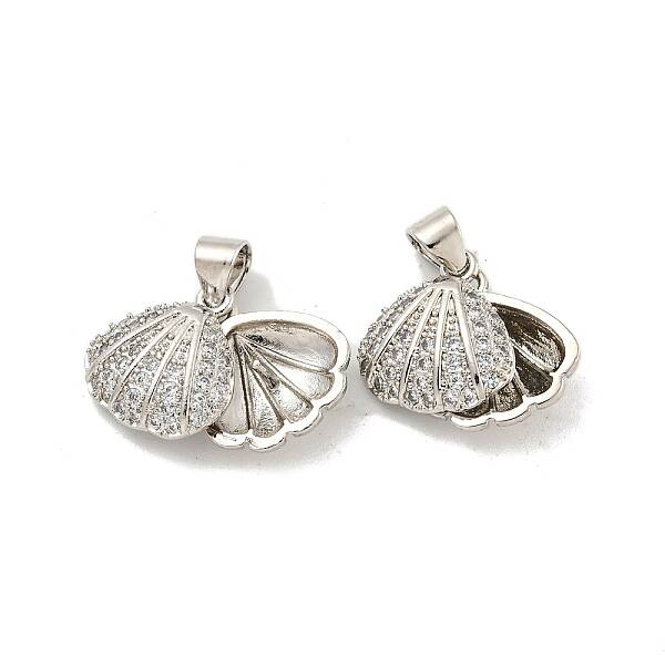 Brass Micro Pave Clear Cubic Zirconia Pendants