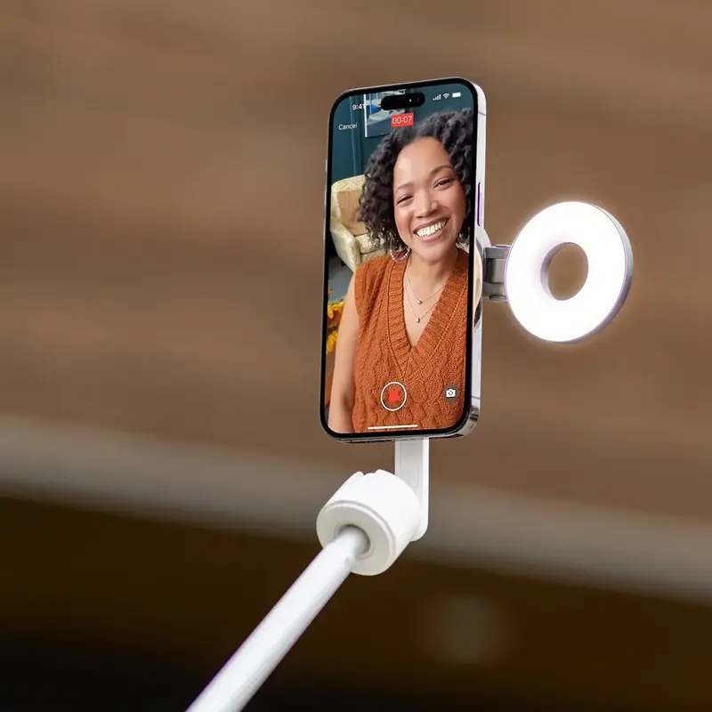 KraftGeek HaloGlow Magnetic Selfie Light LED Fill Light Compatible with MagSafe for iPhone 12-17 and Pixel 10, for Selfies/Ph...