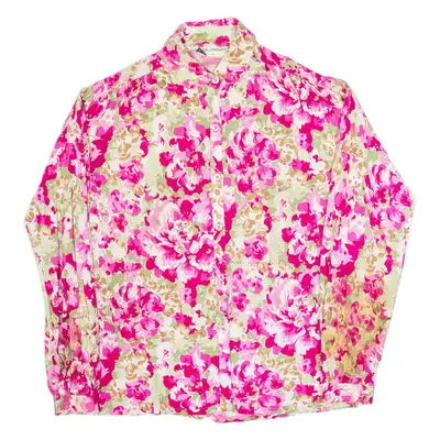 SOLANGE MONDOR Womens Printed Blouse Pink Long Sleeve Floral M
