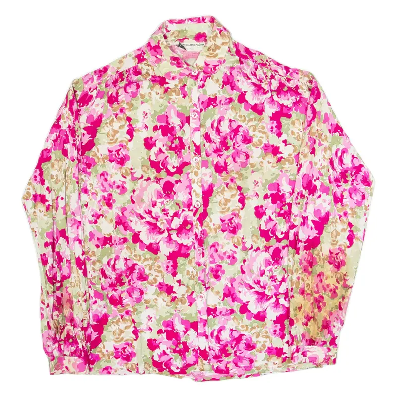 SOLANGE MONDOR Womens Printed Blouse Pink Long Sleeve Floral M