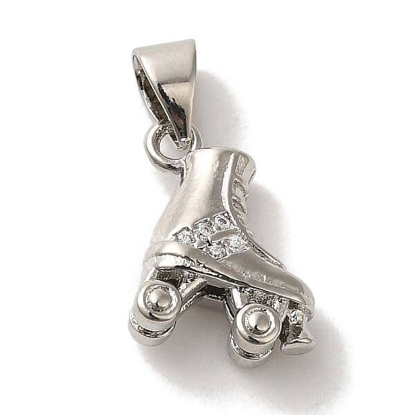 Rack Plating Brass Micro Pave Cubic Zirconia Charms
