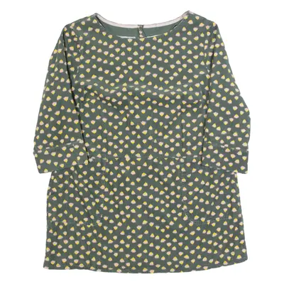 BODEN Womens Day Dress Green Corduroy Floral Short UK 20