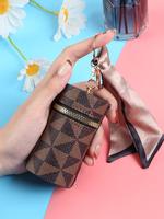 Fashionable Lipstick Case with Keychain, Mini Lipstick Holder, Lip Gloss Bag, Travel Lipgloss Makeup Storage Holder for Purse...