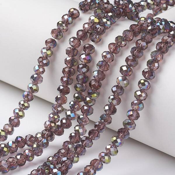 Electroplate Transparent Glass Beads Strands