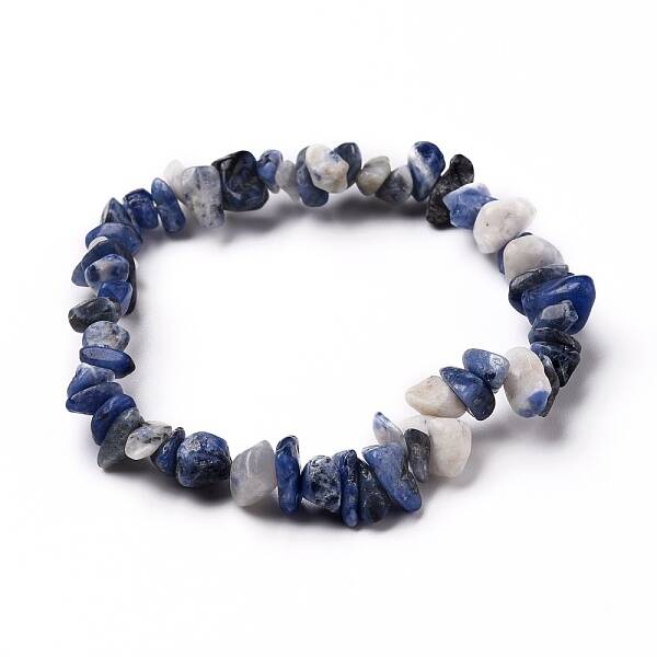Natural Sodalite Chip Beads Stretch Bracelets