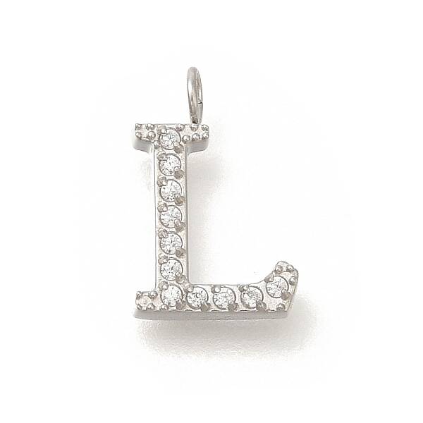 304 Stainless Steel Micro Pave Cubic Zirconia Pendants