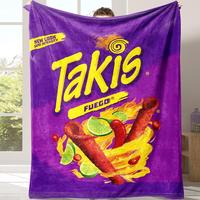 Takis Fuego Flannel Throw Blanket, 1 Count Soft Winter Blanket, Warm Nap Blanket for Home Office Travel Camping