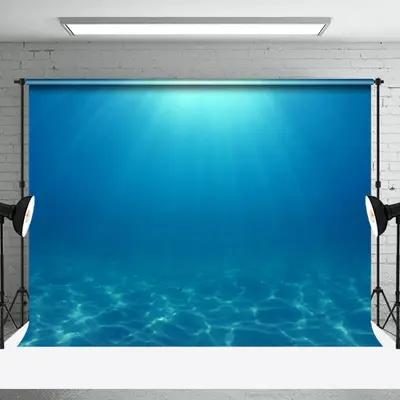 Blue Light Water Summer Undersea Backdrop For Photo - Aperturee