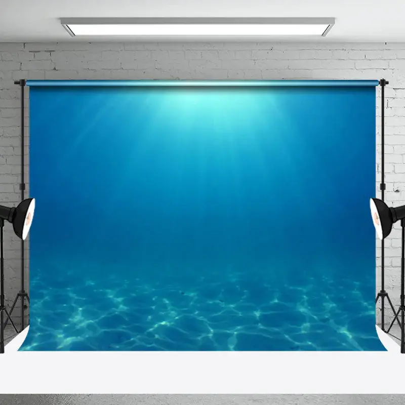 Blue Light Water Summer Undersea Backdrop For Photo - Aperturee
