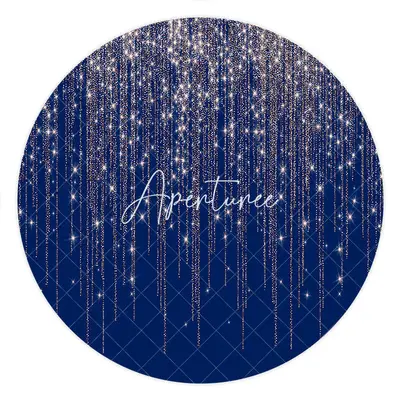 Aperturee Silver Glitter Navy Blue Round Birthday Party Backdrop | Birthday Round Backdrop | Circle Background For Party | Ci...