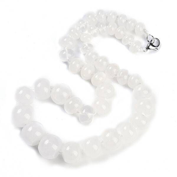 Natural Quartz Crystal Rondelle Graduated Beaded Necklaces for Women Men