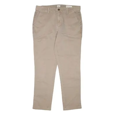 GAP Girlfriend Chino Womens Trousers Beige Regular Straight W32 L27