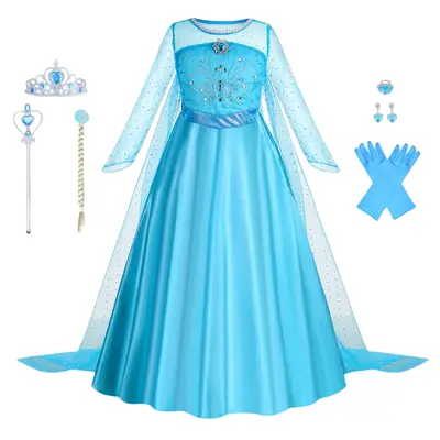 Princess Elsa Costume Dress for Kids - Perfect for Birthdays and Dress-Up Fun Carnival Halloween
