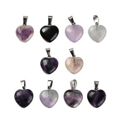 Natural Fluorite Heart Pendants