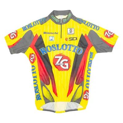 BIEMME Cycling Mens Jersey Yellow 1/4 Zip L