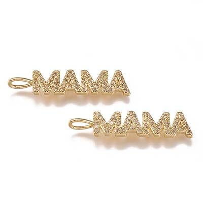 Brass Micro Pave Clear Cubic Zirconia Pendants