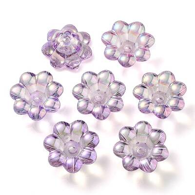 UV Plating Rainbow Iridescent Acrylic Beads