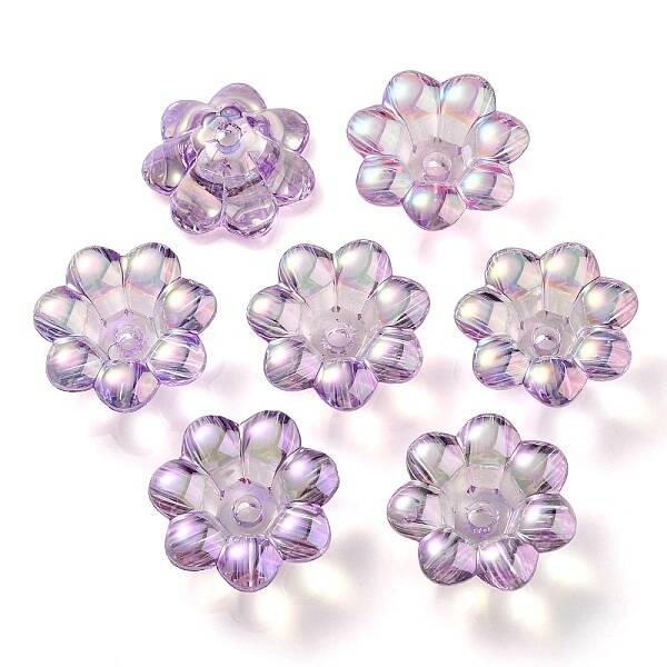 UV Plating Rainbow Iridescent Acrylic Beads