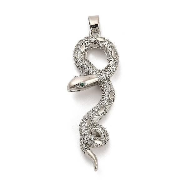 Brass Micro Pave Cubic Zirconia Pendants