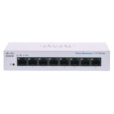 CBS110-8T-D-CN Cisco Small Business 110 Series CBS110-8T 8 x Ports 10/100/1000Base-T Layer 2 Unmanaged Desktop Gigabit Ethern...