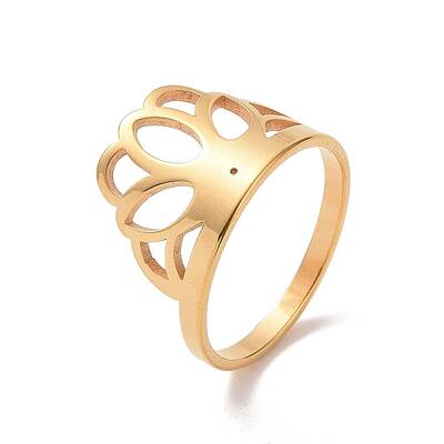 Ion Plating(IP) 201 Stainless Steel Crown Finger Ring