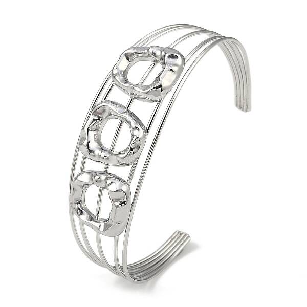 Non-Tarnish 304 Stainless Steel Hollow Open Cuff Bangles