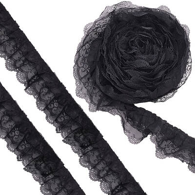 10 Yards 3-Layer Pleated Chiffon Flower Lace Trim