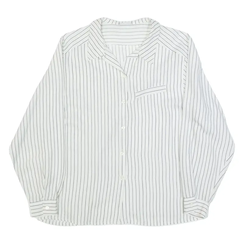 Womens Shirt White Striped Long Sleeve M