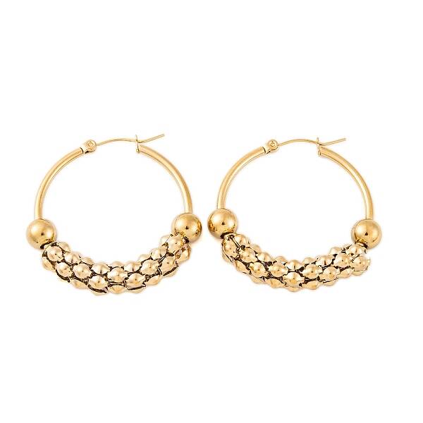 Ion Plating(IP) 304 Stainless Steel Hoop Earrings for Women