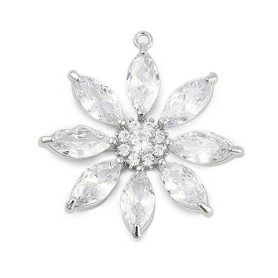 Brass Micro Pave Cubic Zirconia Pendants