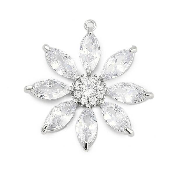 Brass Micro Pave Cubic Zirconia Pendants