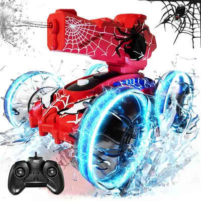 Toys for Kids 6-12 Remote Control Car Boat Gifts for Boys 5-7 8 9 10 11 Year Old Amphibious RC  Water Squirt Tank with Lights...