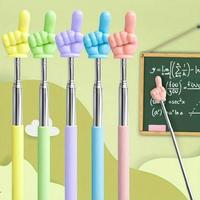 Random Color Finger Shaped Retractable Pointer Stick, 1 Count Portable Durable Teacher Pointer Stick, Presentation Supplies f...