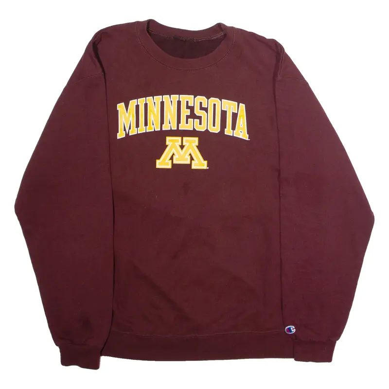 CHAMPION Minnesota Mens Sweatshirt Maroon Crew Neck USA XL