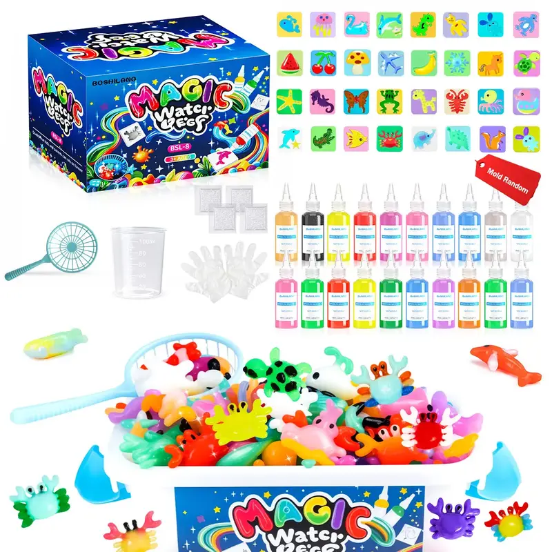 Magic Water Elf Toy Kit Aqua Fairy Water Gel Kit for Kids with /20 Magic Gel & 18 Molds Make Your Own Water Pets Squishy Toys...