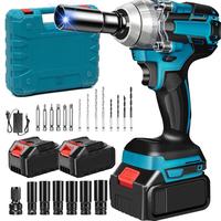 1/2 Cordless Impact Wrench,3-In-1 High Torque Impact Gun With 2x 3000mah Li-Ion Battery,5 Impact Sockets,8 Drills,10 Screws A...
