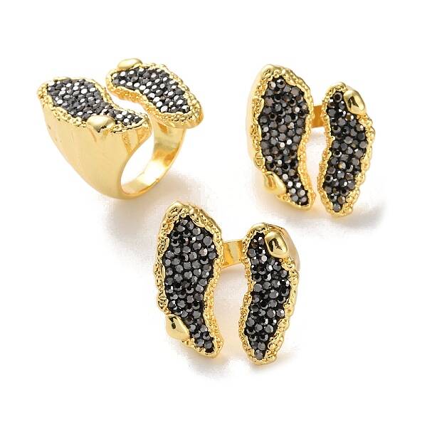 Long-Lasting Plated Micro Pave Rhinestone Open Cuff Rings