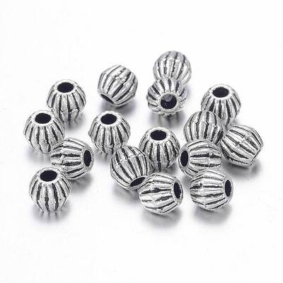 Antique Silver Tibetan Style Bicone Spacer Beads