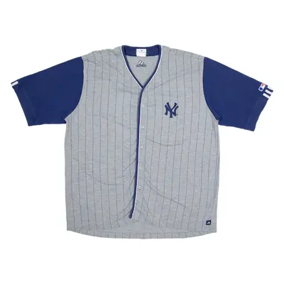 ADIDAS MLB New York Mens Jersey Grey USA Button Neck XL